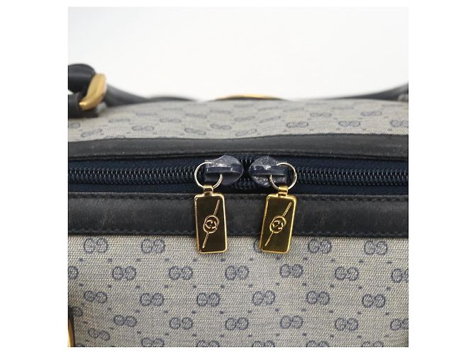 Gucci Borsa a mano Micro GG Supreme in PVC Navy Gold 002 58 0033 Auth 151506 D'oro Blu navy - vista 19