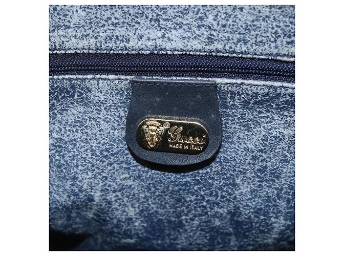 Gucci Borsa a mano Micro GG Supreme in PVC Navy Gold 002 58 0033 Auth 151506 D'oro Blu navy - vista 20