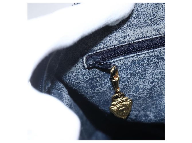 Gucci Borsa a mano Micro GG Supreme in PVC Navy Gold 002 58 0033 Auth 151506 D'oro Blu navy - vista 21