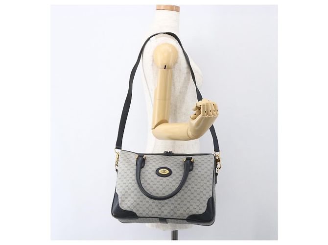 Gucci Borsa a mano Micro GG Supreme in PVC Navy Gold 002 58 0033 Auth 151506 D'oro Blu navy - vista 24