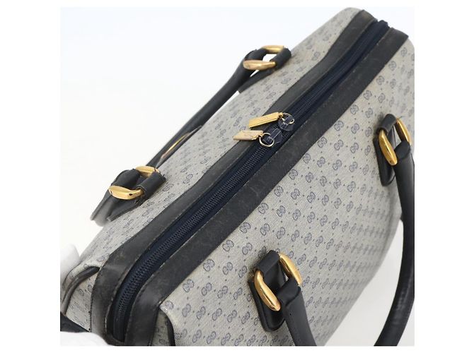 Gucci Borsa a mano Micro GG Supreme in PVC Navy Gold 002 58 0033 Auth 151506 D'oro Blu navy - vista 6