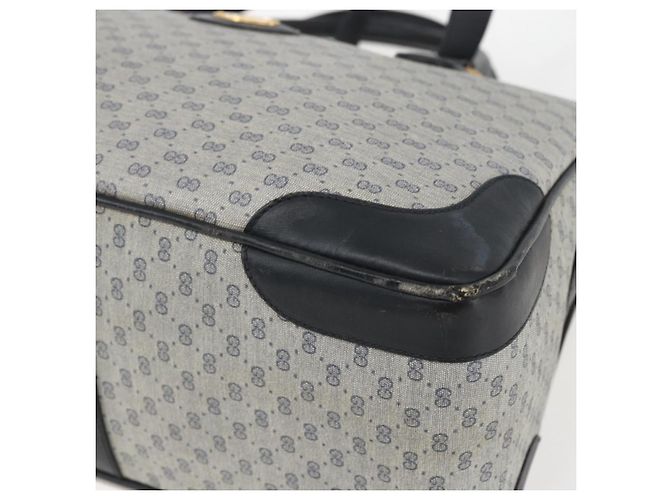 Gucci Borsa a mano Micro GG Supreme in PVC Navy Gold 002 58 0033 Auth 151506 D'oro Blu navy - vista 9