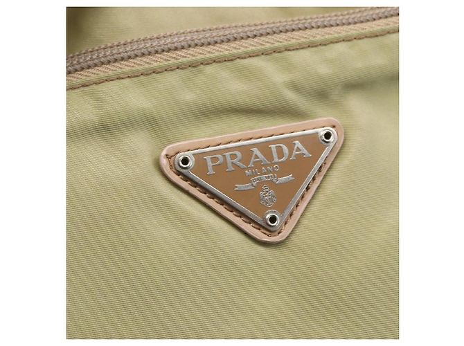 Borsa Tote PRADA Nylon Verde Argento Auth 153132 - vista 17
