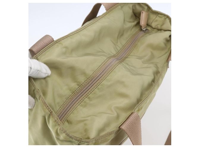 Borsa Tote PRADA Nylon Verde Argento Auth 153132 - vista 6