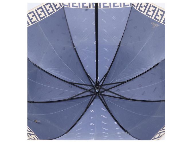 Paraguas plegable de lona Zucca FENDI azul marino Auth am9874 - vista 10