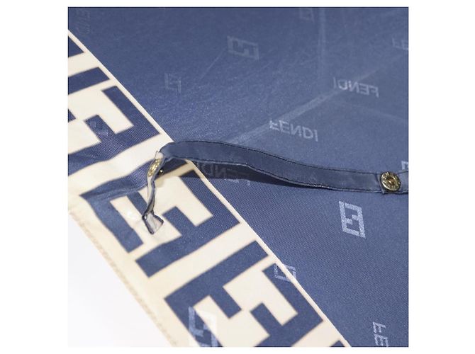 Paraguas plegable de lona Zucca FENDI azul marino Auth am9874 - vista 8