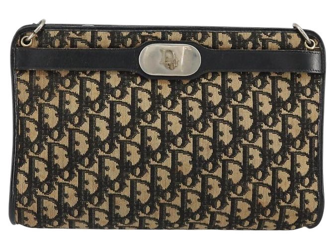 Bolsa de Ombro em Lona Trotter Christian Dior Azul Auth 156000 Azul marinho - vista 13