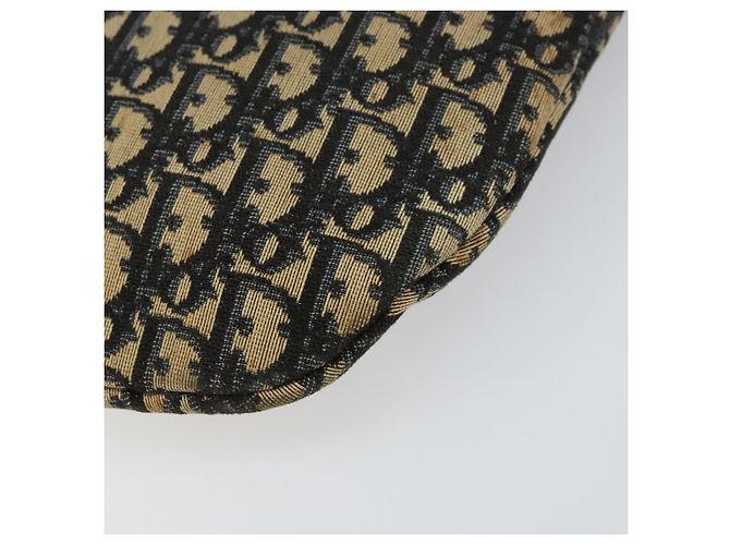 Borsa a Spalla in Tela Trotter Christian Dior Blu Navy Oro Auth 155297 D'oro - vista 9