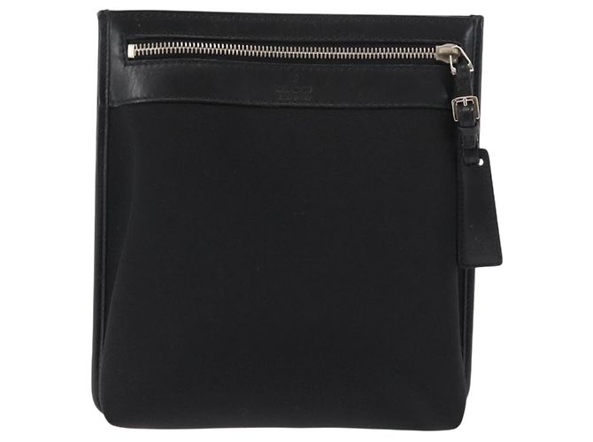 Borsa a Spalla GUCCI in Tela e Pelle Nera Auth ep11047 Nero - vista 13