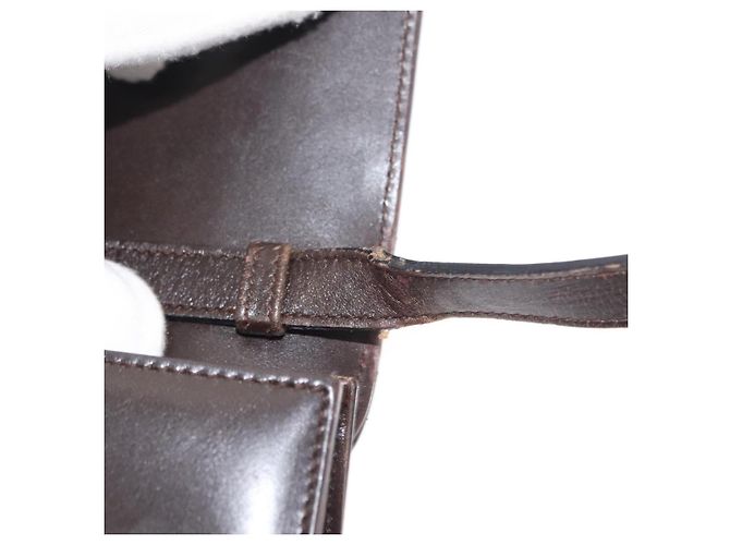 Borsa a Spalla Gancini in Pelle Marrone Auth BA6800 di Salvatore Ferragamo - vista 10