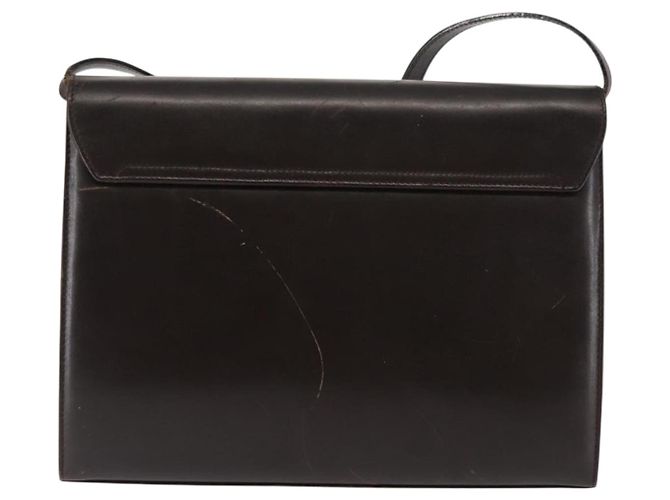 Borsa a Spalla Gancini in Pelle Marrone Auth BA6800 di Salvatore Ferragamo - vista 2