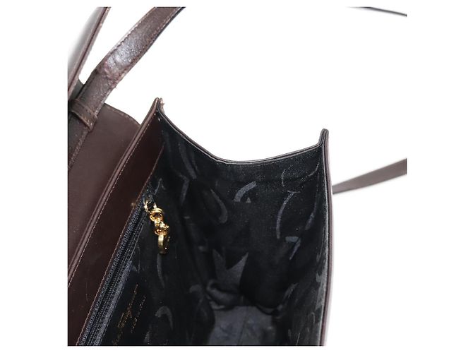 Borsa a Spalla Gancini in Pelle Marrone Auth BA6800 di Salvatore Ferragamo - vista 20