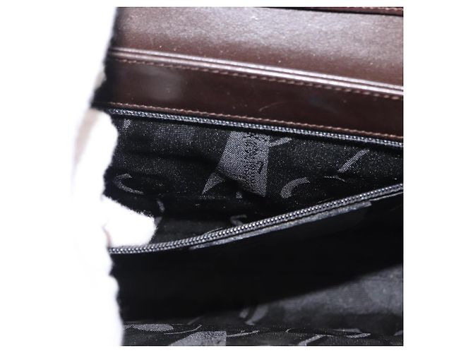 Borsa a Spalla Gancini in Pelle Marrone Auth BA6800 di Salvatore Ferragamo - vista 22
