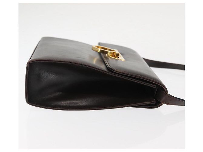 Borsa a Spalla Gancini in Pelle Marrone Auth BA6800 di Salvatore Ferragamo - vista 4