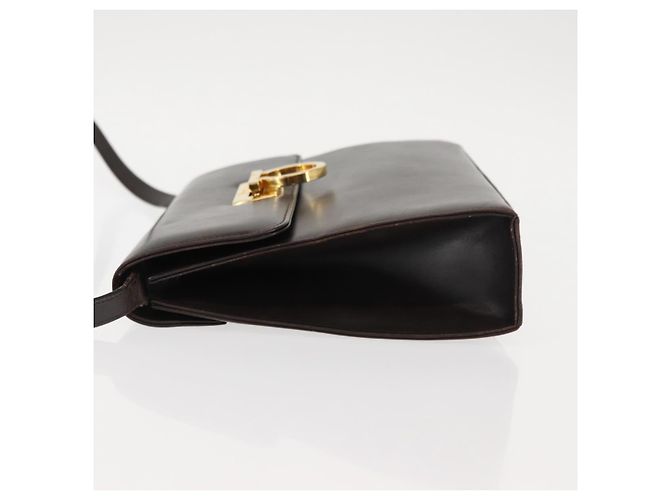 Borsa a Spalla Gancini in Pelle Marrone Auth BA6800 di Salvatore Ferragamo - vista 5
