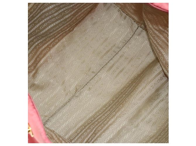 PRADA Borsa a mano in nylon rosa oro Auth 147140 D'oro - vista 11
