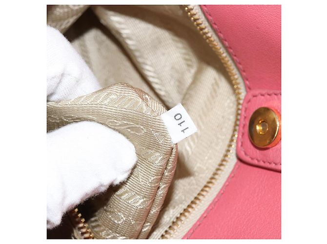 PRADA Borsa a mano in nylon rosa oro Auth 147140 D'oro - vista 12