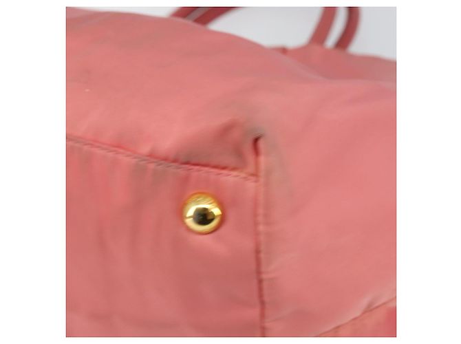 PRADA Borsa a mano in nylon rosa oro Auth 147140 D'oro - vista 15