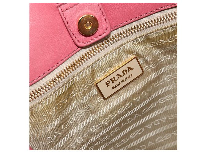 PRADA Borsa a mano in nylon rosa oro Auth 147140 D'oro - vista 17