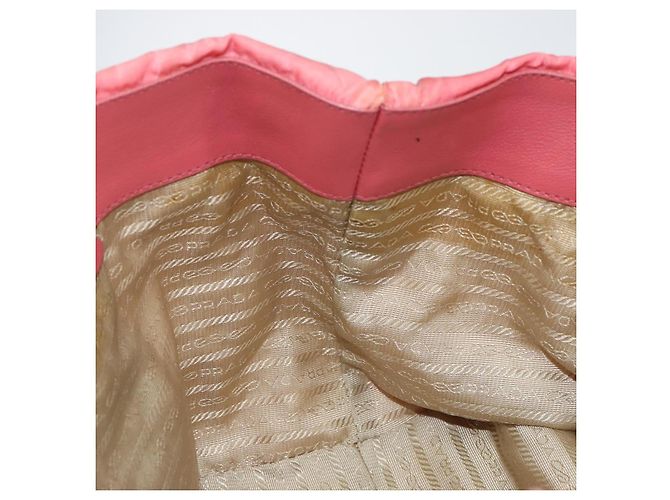 PRADA Borsa a mano in nylon rosa oro Auth 147140 D'oro - vista 18