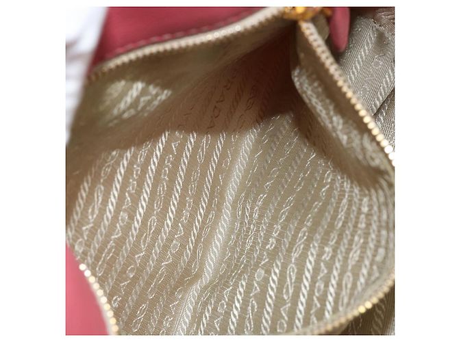 PRADA Borsa a mano in nylon rosa oro Auth 147140 D'oro - vista 21