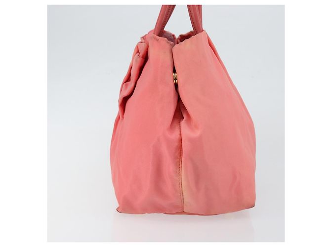 PRADA Borsa a mano in nylon rosa oro Auth 147140 D'oro - vista 3