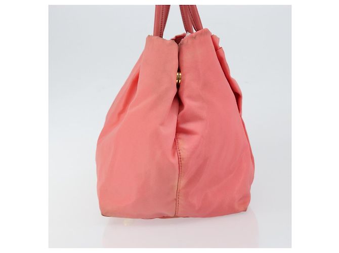 PRADA Borsa a mano in nylon rosa oro Auth 147140 D'oro - vista 4