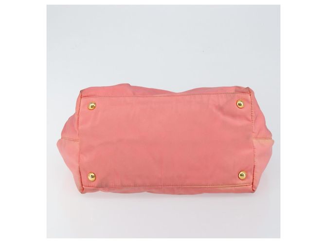 PRADA Borsa a mano in nylon rosa oro Auth 147140 D'oro - vista 5