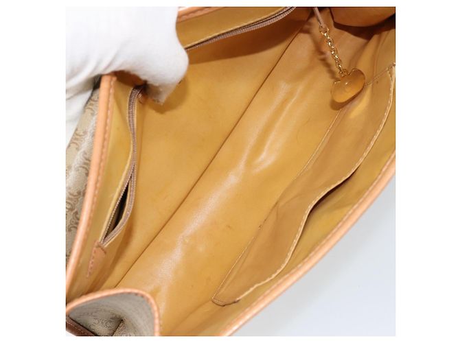 Céline Borsa a Spalla in Tela Macadam CELINE PVC Beige Oro Auth BA6573 D'oro - vista 11