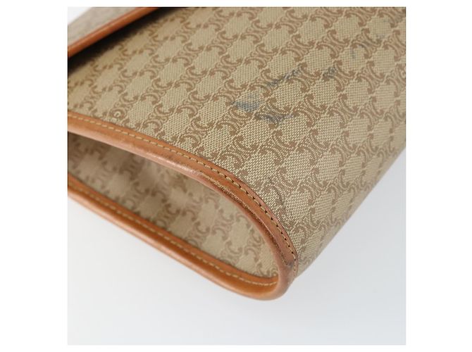 Céline Borsa a Spalla in Tela Macadam CELINE PVC Beige Oro Auth BA6573 D'oro - vista 15