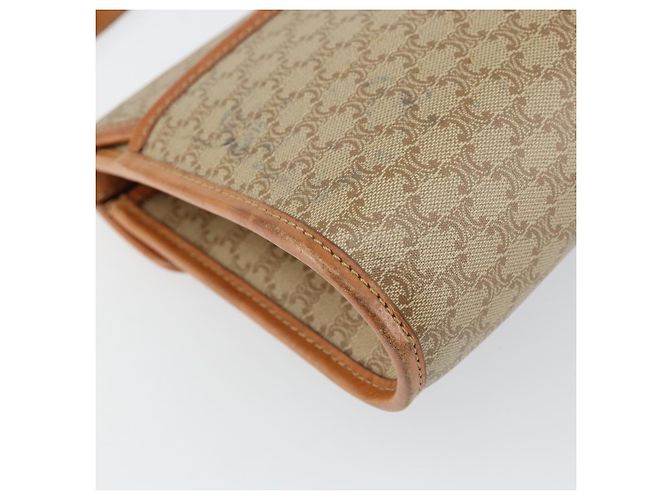 Céline Borsa a Spalla in Tela Macadam CELINE PVC Beige Oro Auth BA6573 D'oro - vista 17