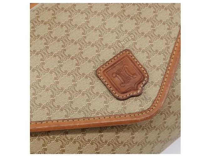 Céline Borsa a Spalla in Tela Macadam CELINE PVC Beige Oro Auth BA6573 D'oro - vista 18