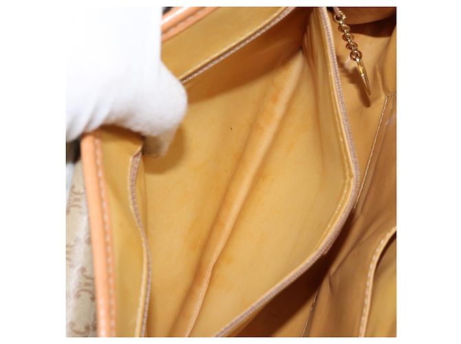 Céline Borsa a Spalla in Tela Macadam CELINE PVC Beige Oro Auth BA6573 D'oro - vista 22