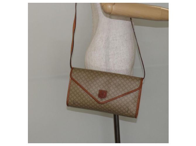 Céline Borsa a Spalla in Tela Macadam CELINE PVC Beige Oro Auth BA6573 D'oro - vista 24