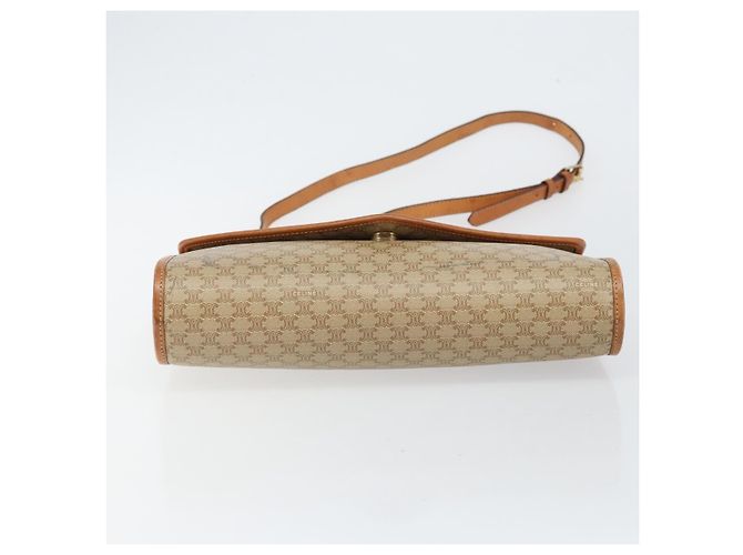 Céline Borsa a Spalla in Tela Macadam CELINE PVC Beige Oro Auth BA6573 D'oro - vista 5