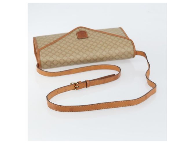 Céline Borsa a Spalla in Tela Macadam CELINE PVC Beige Oro Auth BA6573 D'oro - vista 7