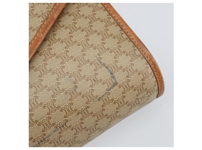 Céline Borsa a Spalla in Tela Macadam CELINE PVC Beige Oro Auth BA6573 D'oro - vista 9