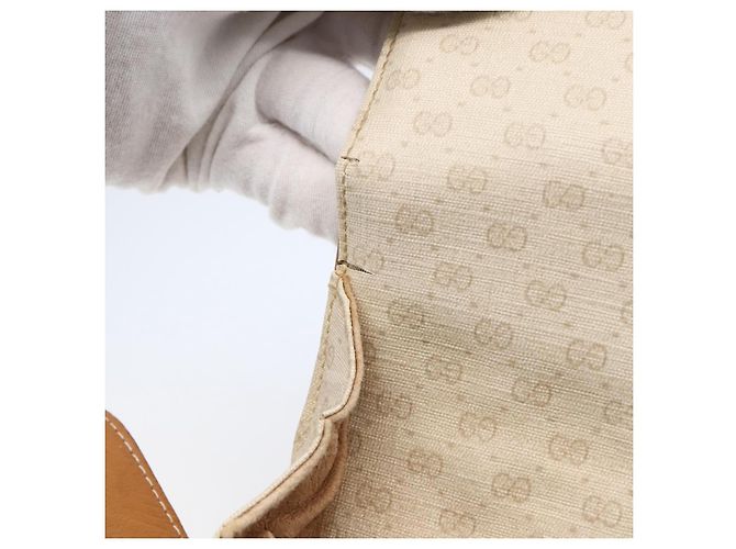 GUCCI Micro GG Canvas Schultertasche aus PVC-Leder Weiß Auth BA6747 - Ansicht 10