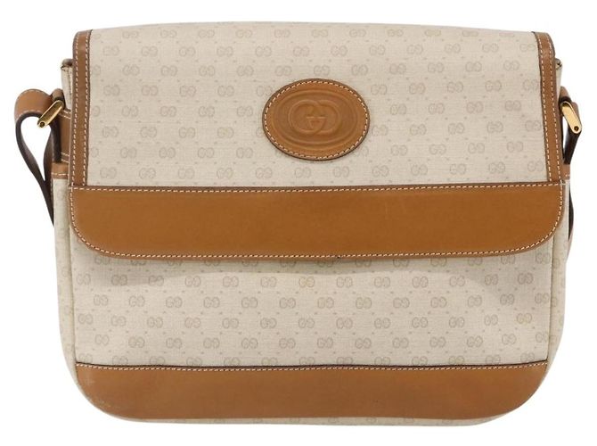 GUCCI Micro GG Canvas Schultertasche aus PVC-Leder Weiß Auth BA6747 - Ansicht 13