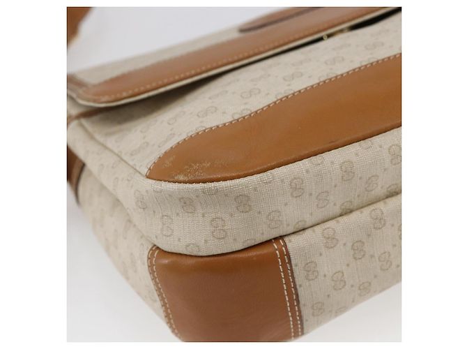 GUCCI Micro GG Canvas Schultertasche aus PVC-Leder Weiß Auth BA6747 - Ansicht 15