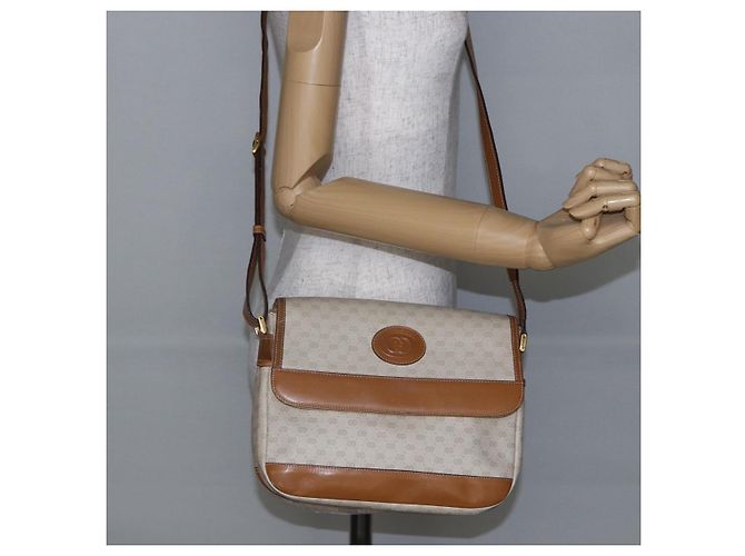 GUCCI Micro GG Canvas Schultertasche aus PVC-Leder Weiß Auth BA6747 - Ansicht 23