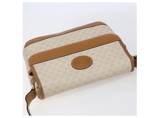 GUCCI Micro GG Canvas Schultertasche aus PVC-Leder Weiß Auth BA6747 - Ansicht 6