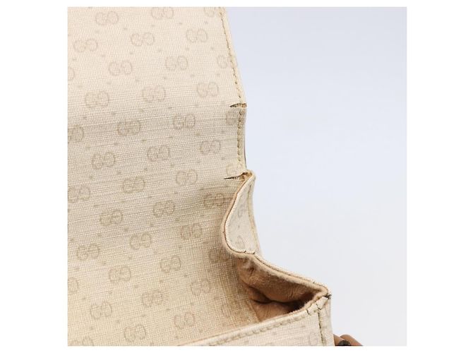GUCCI Micro GG Canvas Schultertasche aus PVC-Leder Weiß Auth BA6747 - Ansicht 9