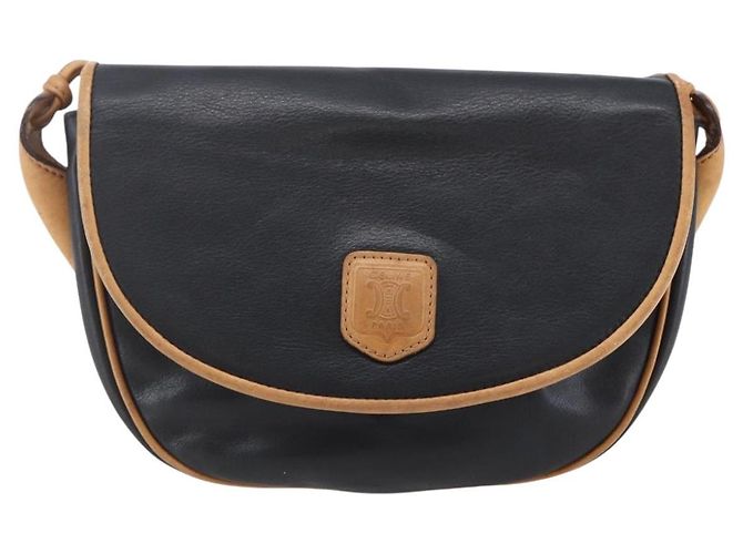Céline Borsa a Spalla CELINE in Pelle Nera e Oro Auth ep10956 Nero D'oro - vista 13