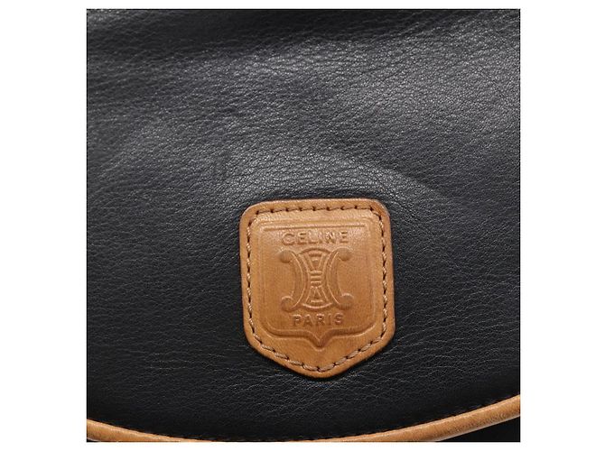 Céline Borsa a Spalla CELINE in Pelle Nera e Oro Auth ep10956 Nero D'oro - vista 17