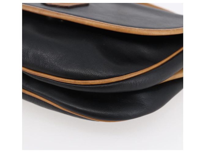 Céline Borsa a Spalla CELINE in Pelle Nera e Oro Auth ep10956 Nero D'oro - vista 9