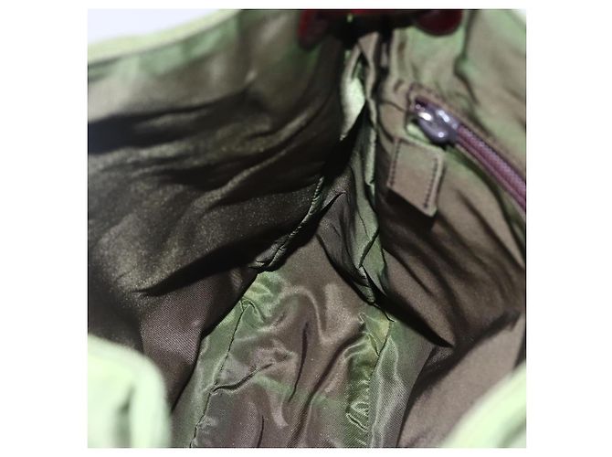 Borsa a spalla con catena Prada in nylon khaki Auth bs29881 Cachi - vista 20