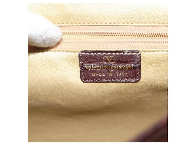 Borsa a Spalla in Pelle Scamosciata Embossata VALENTINO Marrone Oro Auth BA6617 D'oro - vista 11