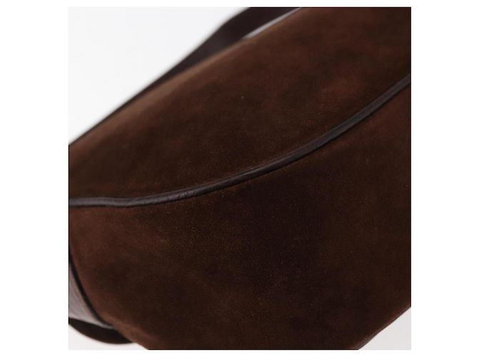 Borsa a Spalla in Pelle Scamosciata Embossata VALENTINO Marrone Oro Auth BA6617 D'oro - vista 15