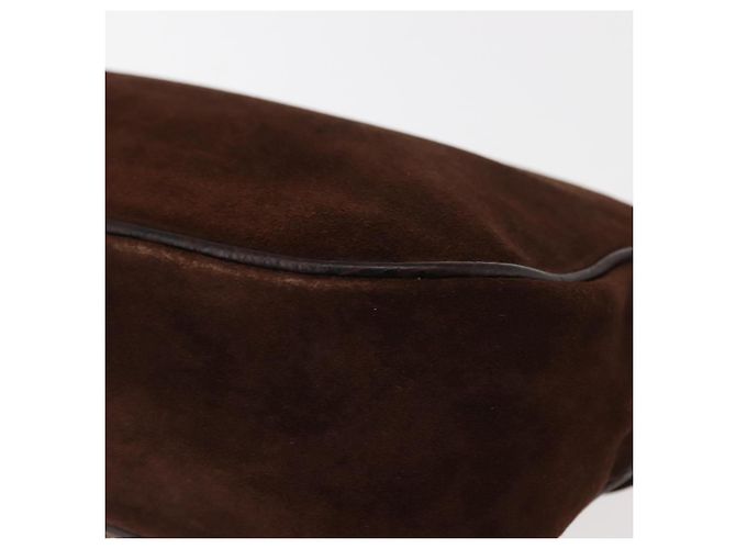 Borsa a Spalla in Pelle Scamosciata Embossata VALENTINO Marrone Oro Auth BA6617 D'oro - vista 16